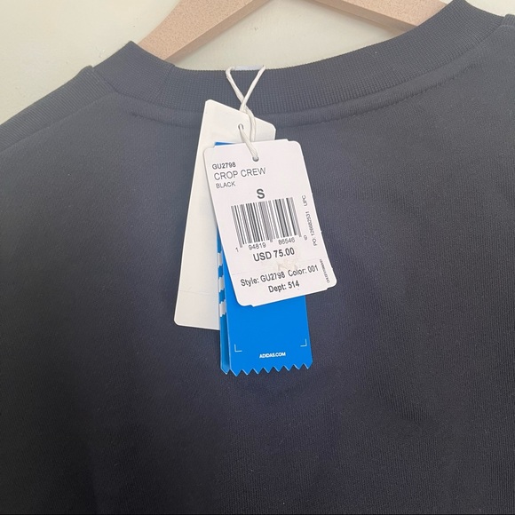 Women's adidas Originals Outline Crop Crewneck Sweatshirt - Picture 5 of 6